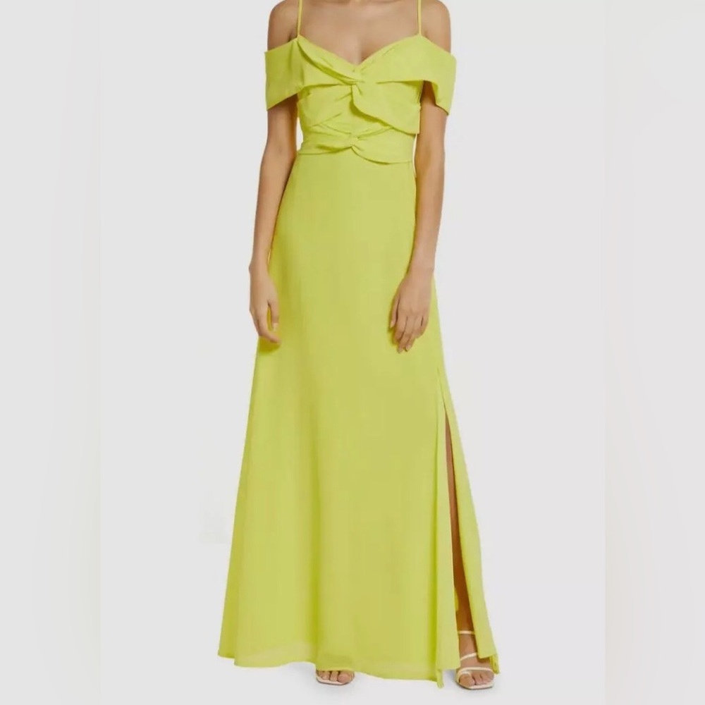 One33 Social Women’s Yellow off the Shoulder Double Knot Dress Size 8